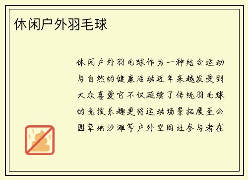 休闲户外羽毛球